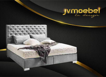 Chesterfield Box Spring Bed Textile Bedroom Furniture Modern Beds Fabric New